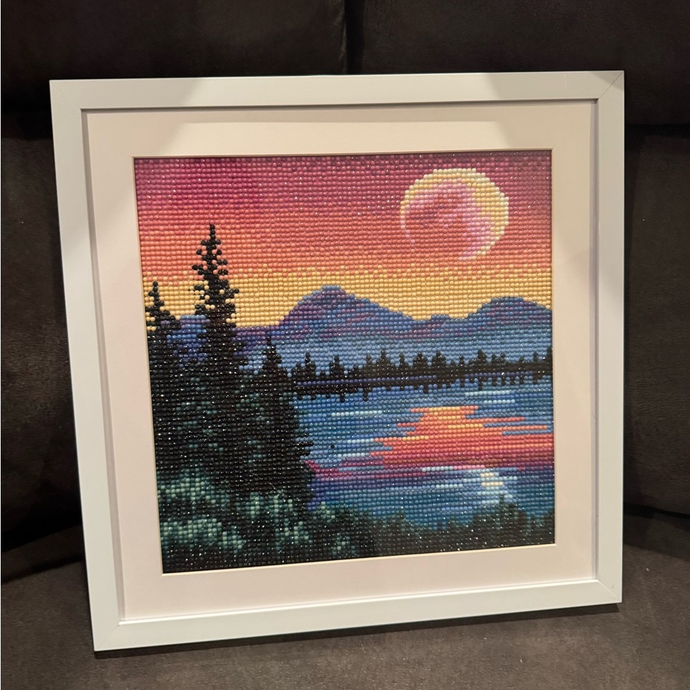 Framed Art with Sunset Scene